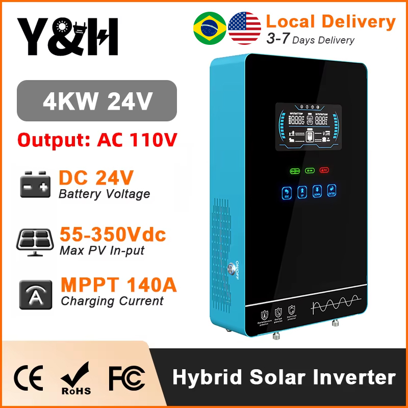Off Grid Solar Kit - Y&H 4KW Hybrid Solar Inverter 24V