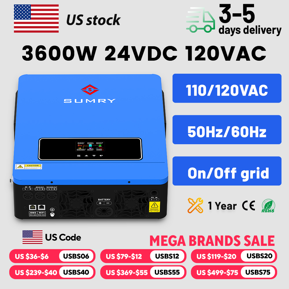 Renewable Energy Systems - SUMRY 3600w Hybrid Pure Sine Wave
